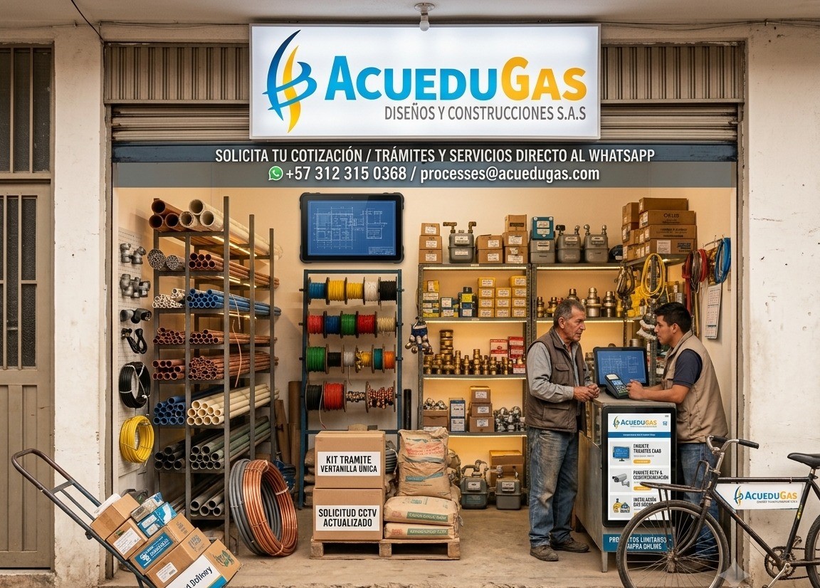 flayer de venta de accesorios y equipos para acueducto